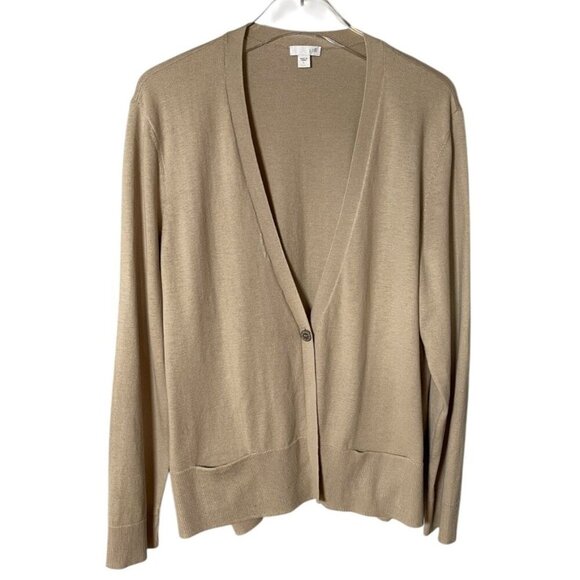 J.Jill Silk Blend Cardigan with Front Pockets (Size L) - Picture 7 of 7